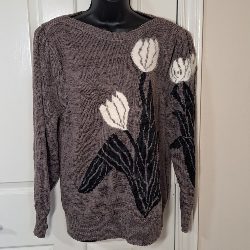Olsen Cotton Blend Sweater with Angora accents Size 36